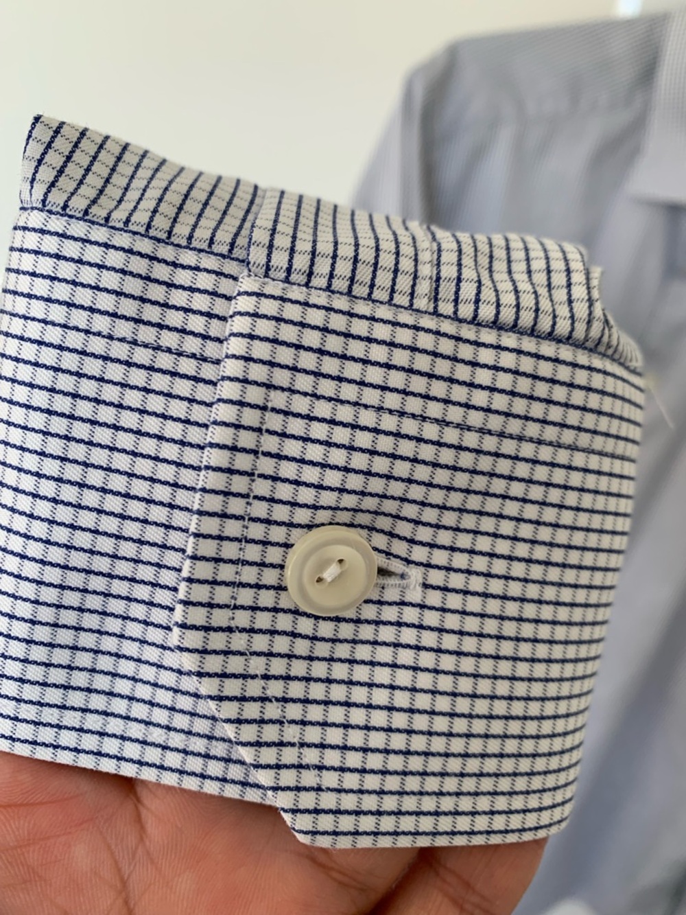 Eton Dress Shirt 100% Cotton Men's size 42-16 ½ Light Blue Micro-Check - Picture 4 of 13